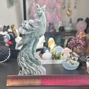 Moss Agate Phoenix Sculpture